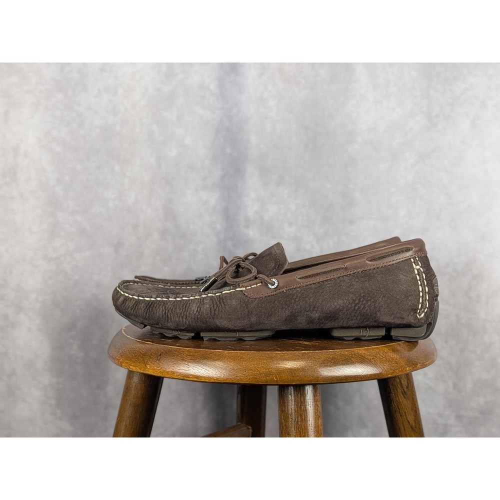 UGG Henrick Chocolate Brown Leather Suede Driving Loafers Mens 11 S/N 1090212
